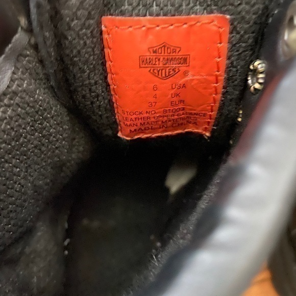 Harley Davidson Black Leather Moto Buckle Mid Calf Boots Booties‎ - Picture 13 of 16